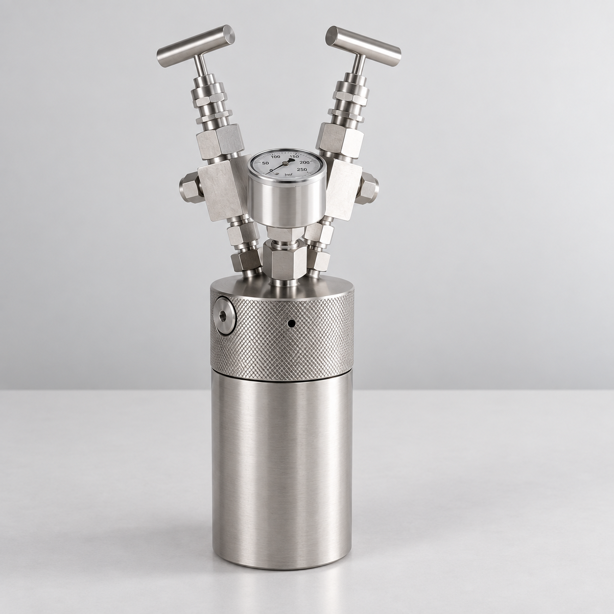 HPV-io high-pressure vessel with inlet and outlet