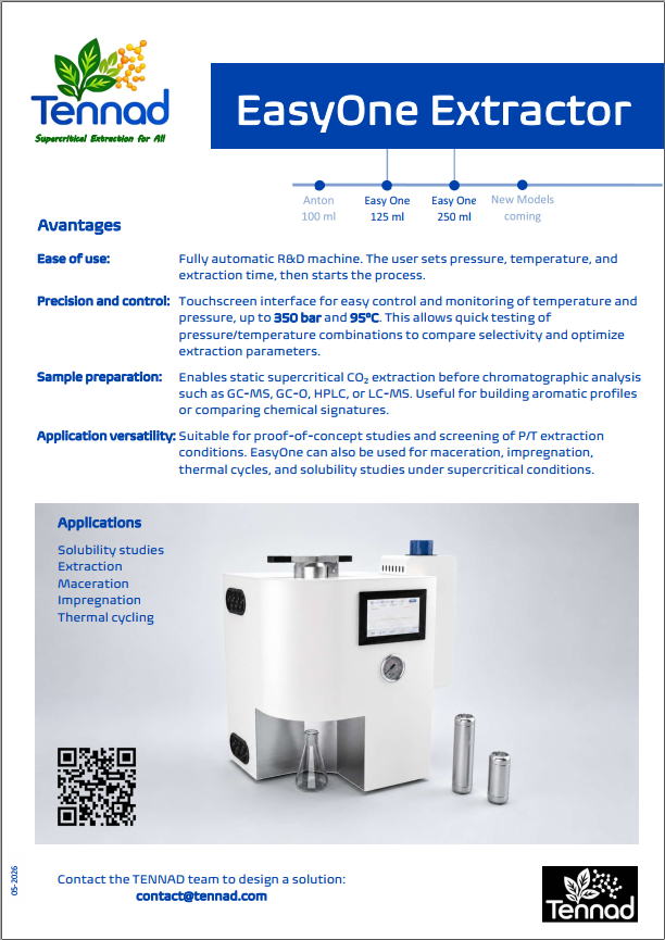 Thumbnail of the EasyOne extractor PDF datasheet